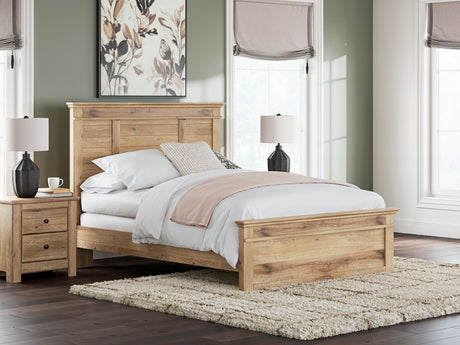 Makidern Tan Queen Panel Bed, Dresser and Mirror from Ashley - Luna Furniture