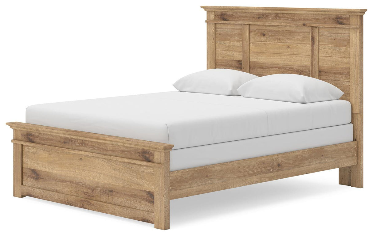 Makidern Tan Queen Panel Bed, Dresser and Mirror from Ashley - Luna Furniture