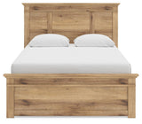 Makidern Tan Queen Panel Bed, Dresser and Mirror from Ashley - Luna Furniture