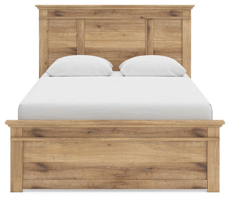Makidern Tan Queen Panel Bed, Dresser and Mirror from Ashley - Luna Furniture