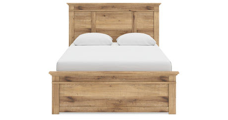 Makidern Tan Queen Panel Bed, Dresser and Mirror from Ashley - Luna Furniture