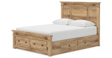 Makidern Tan Queen Panel Storage Bed from Ashley Furniture - Luna Furniture