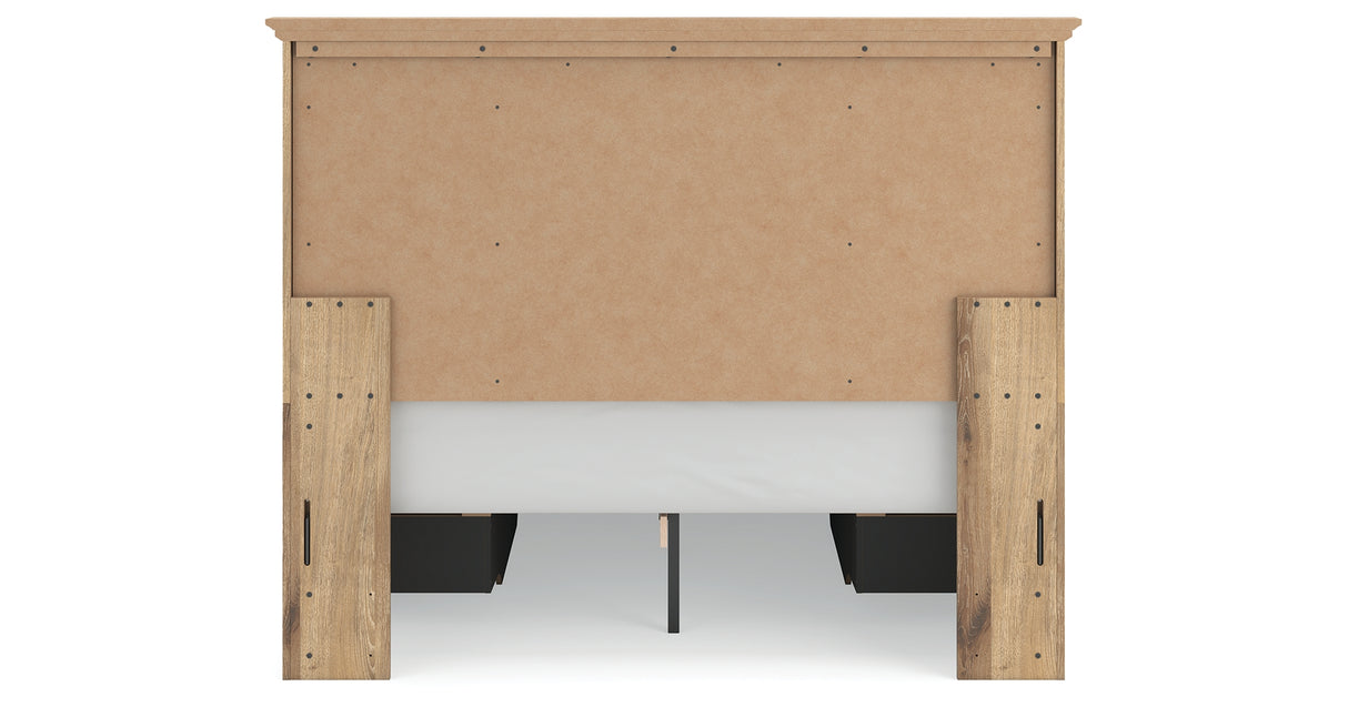 Makidern Tan Queen Panel Storage Bed from Ashley Furniture - Luna Furniture