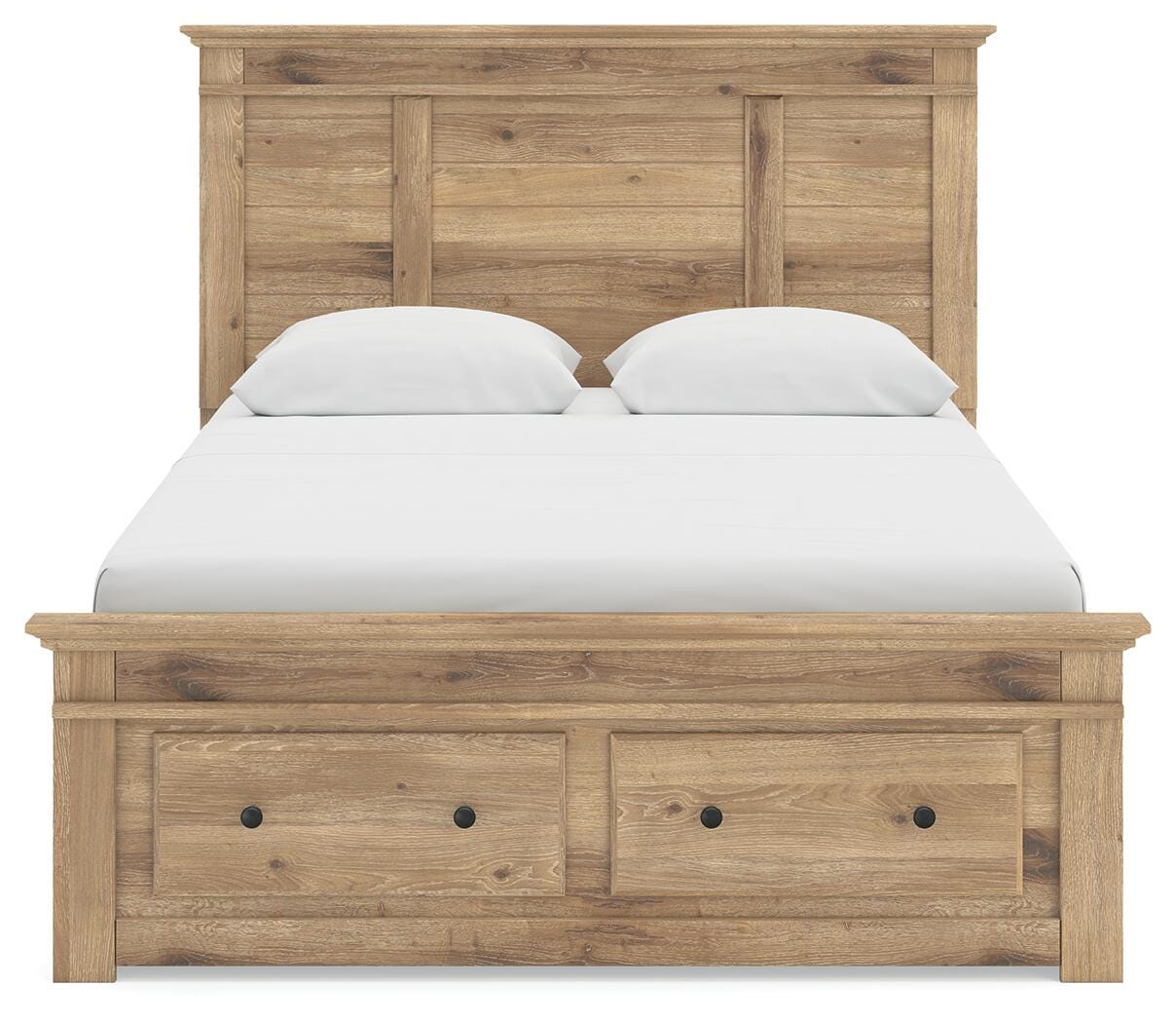 Makidern Tan Queen Panel Storage Bed from Ashley Furniture - Luna Furniture
