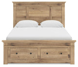 Makidern Tan Queen Panel Storage Bed from Ashley Furniture - Luna Furniture