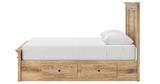 Makidern Tan Queen Panel Storage Bed from Ashley Furniture - Luna Furniture