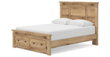 Makidern Tan Queen Panel Storage Bed from Ashley Furniture - Luna Furniture