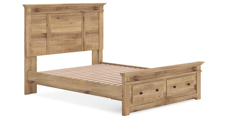 Makidern Tan Queen Panel Storage Bed from Ashley Furniture - Luna Furniture