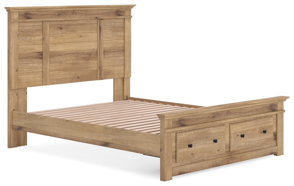 Makidern Tan Queen Panel Storage Bed from Ashley Furniture - Luna Furniture