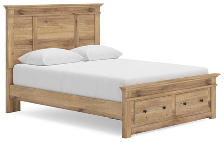 Makidern Tan Queen Panel Storage Bed, Dresser and Mirror from Ashley - Luna Furniture
