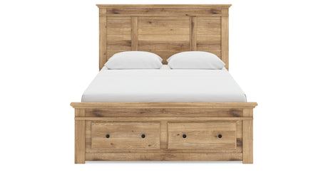 Makidern Tan Queen Panel Storage Bed, Dresser and Mirror from Ashley - Luna Furniture
