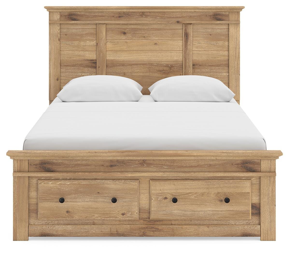 Makidern Tan Queen Panel Storage Bed from Ashley Furniture - Luna Furniture