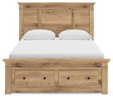 Makidern Tan Queen Panel Storage Bed from Ashley Furniture - Luna Furniture