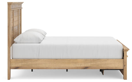 Makidern Tan Queen Panel Storage Bed, Dresser and Mirror from Ashley - Luna Furniture