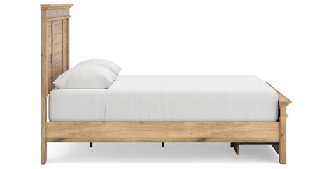Makidern Tan Queen Panel Storage Bed, Dresser and Mirror from Ashley - Luna Furniture
