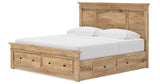 Makidern Tan King Panel Storage Bed from Ashley - Luna Furniture