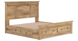 Makidern Tan King Panel Storage Bed from Ashley - Luna Furniture