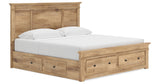 Makidern Tan King Panel Storage Bed from Ashley - Luna Furniture