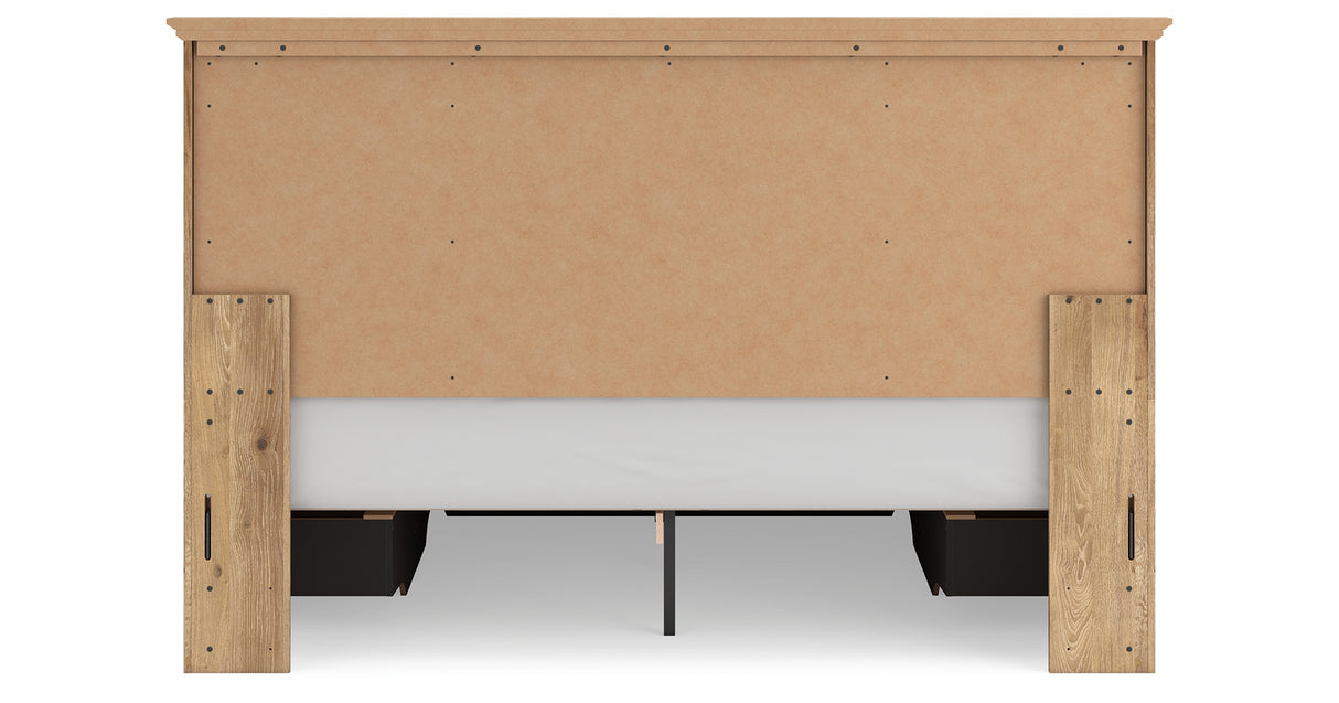 Makidern Tan King Panel Storage Bed from Ashley - Luna Furniture