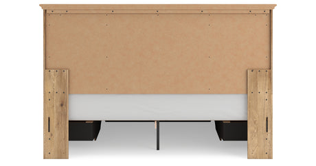 Makidern Tan King Panel Storage Bed from Ashley Furniture - Luna Furniture