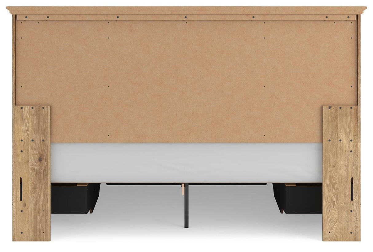 Makidern Tan King Panel Storage Bed from Ashley - Luna Furniture
