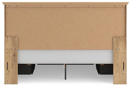 Makidern Tan King Panel Storage Bed from Ashley Furniture - Luna Furniture