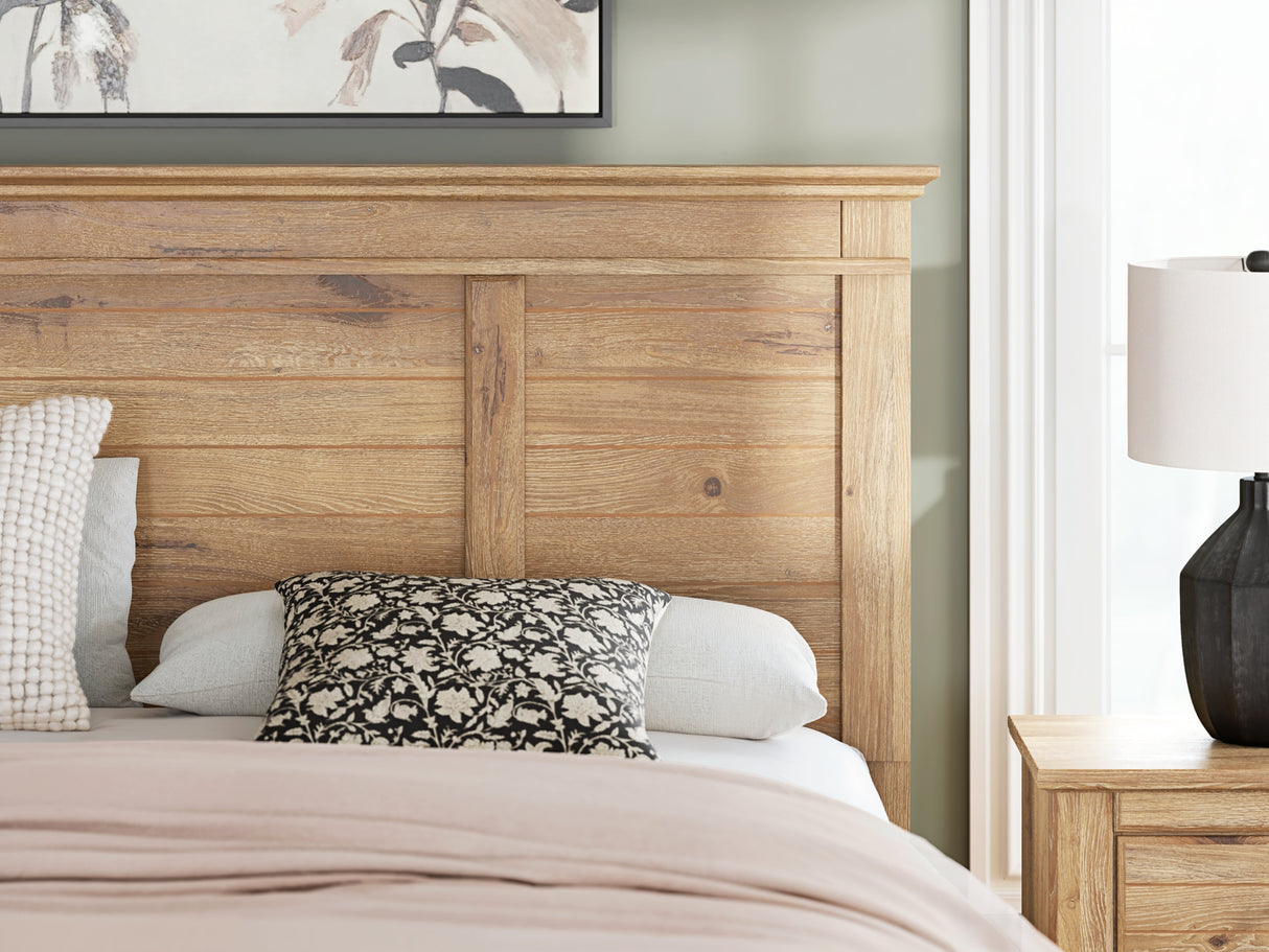 Makidern Tan King Panel Storage Bed from Ashley - Luna Furniture