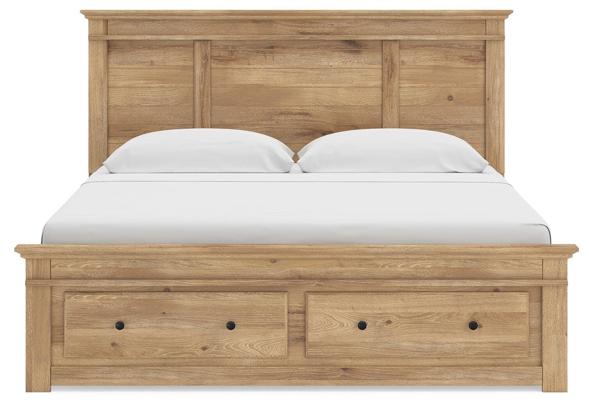 Makidern Tan King Panel Storage Bed from Ashley - Luna Furniture