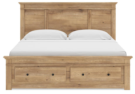 Makidern Tan King Panel Storage Bed from Ashley Furniture - Luna Furniture