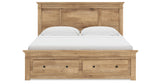 Makidern Tan King Panel Storage Bed from Ashley - Luna Furniture