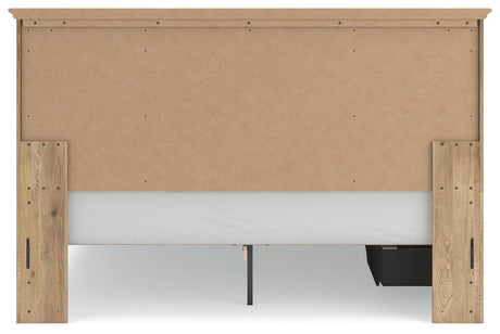Makidern Tan King Panel Storage Bed from Ashley Furniture - Luna Furniture