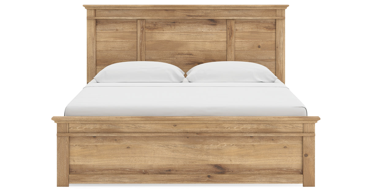 Makidern Tan King Panel Storage Bed from Ashley Furniture - Luna Furniture