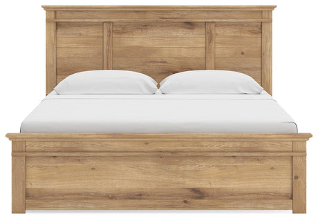 Makidern Tan King Panel Storage Bed from Ashley Furniture - Luna Furniture