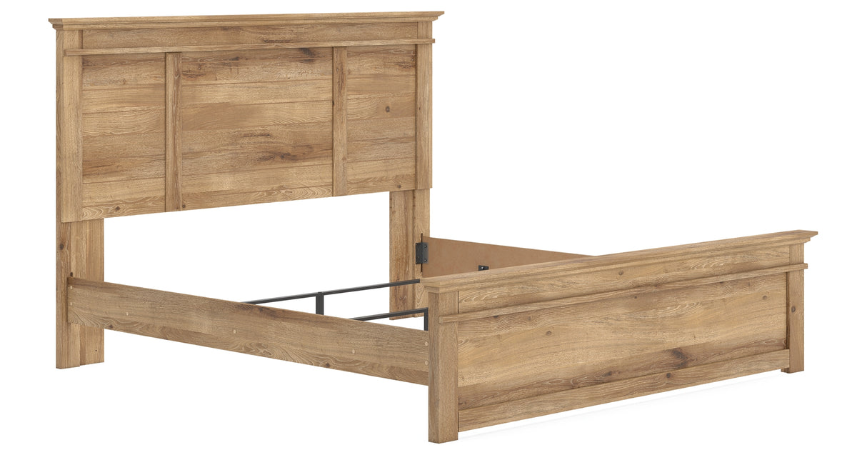 Makidern Tan King Panel Bed from Ashley Furniture - Luna Furniture