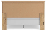 Makidern Tan King Panel Bed, Dresser, Mirror and 2 Nightstands