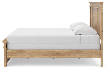Makidern Tan King Panel Bed, Dresser, Mirror and 2 Nightstands from Ashley - Luna Furniture
