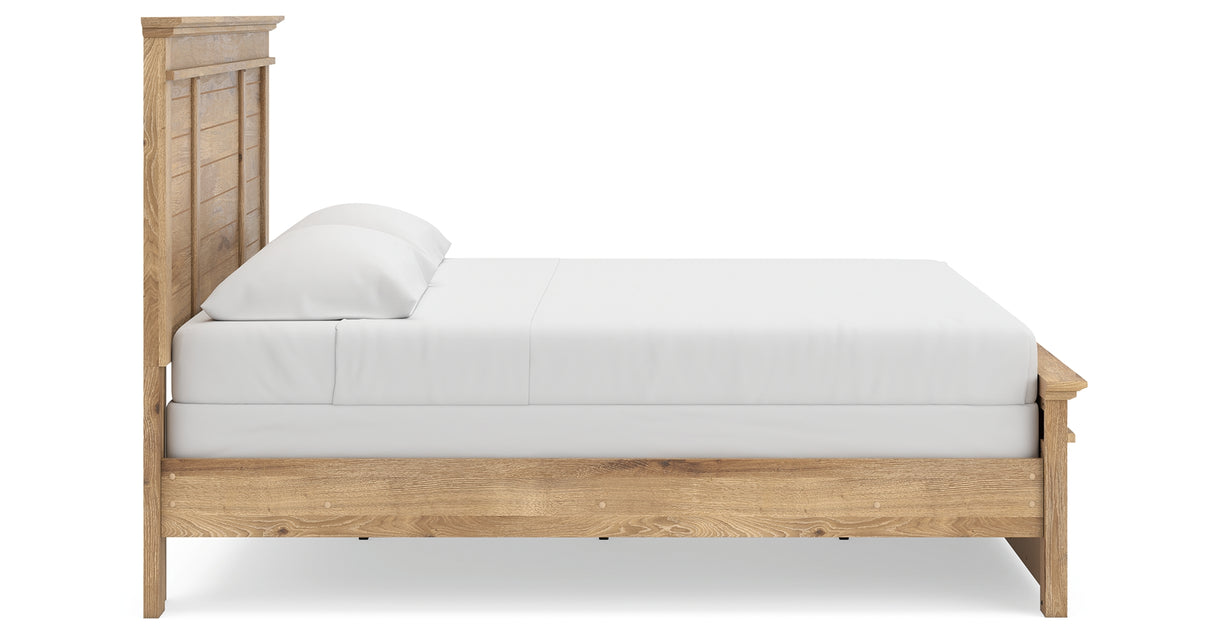 Makidern Tan King Panel Bed from Ashley Furniture - Luna Furniture