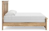 Makidern Tan King Panel Bed, Dresser, Mirror and 2 Nightstands