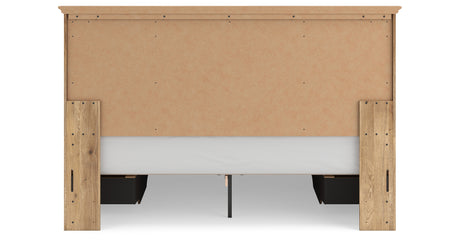 Makidern Tan King Panel Storage Bed from Ashley - Luna Furniture