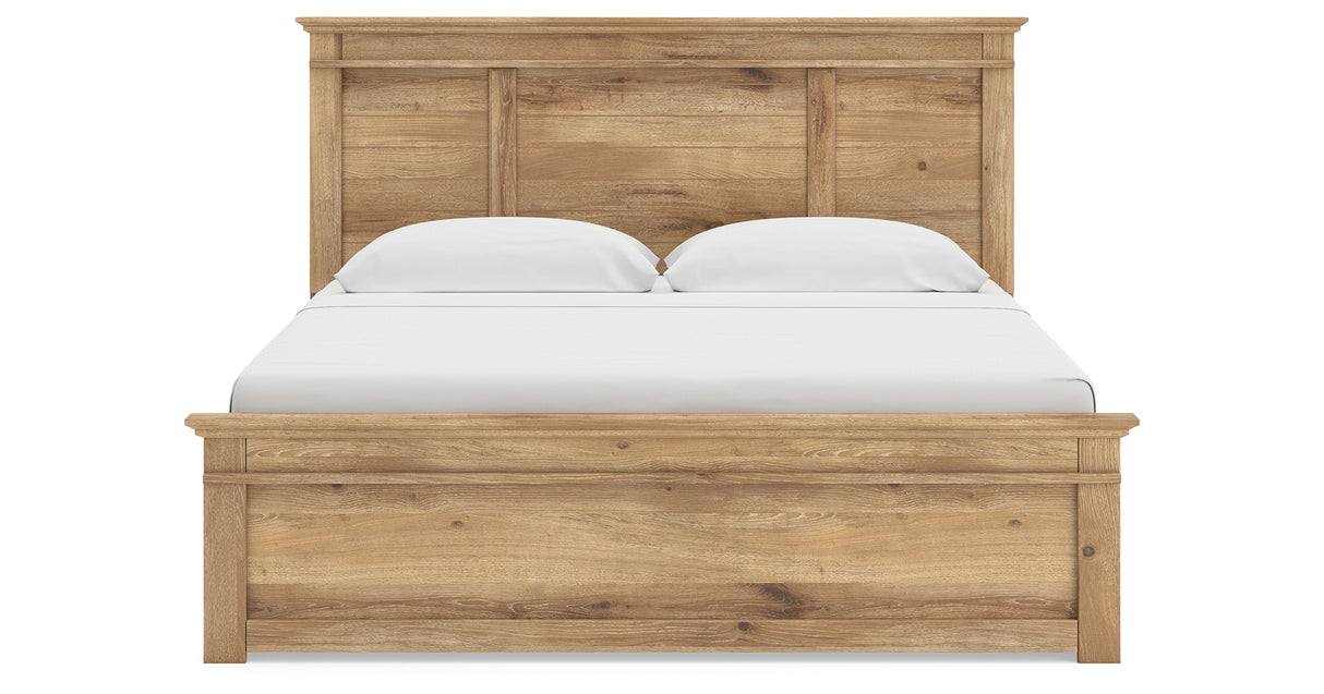 Makidern Tan King Panel Storage Bed from Ashley Furniture - Luna Furniture