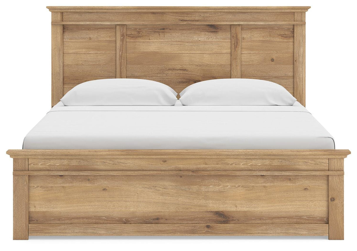 Makidern Tan King Panel Storage Bed from Ashley Furniture - Luna Furniture