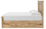 Makidern Tan King Panel Storage Bed from Ashley Furniture - Luna Furniture