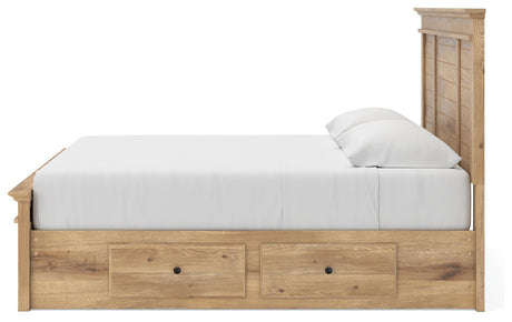 Makidern Tan King Panel Storage Bed from Ashley - Luna Furniture