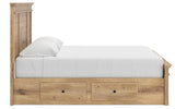 Makidern Tan King Panel Storage Bed from Ashley Furniture - Luna Furniture