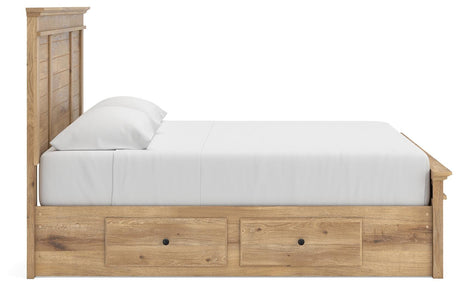 Makidern Tan King Panel Storage Bed from Ashley - Luna Furniture