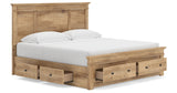 Makidern Tan King Panel Storage Bed from Ashley Furniture - Luna Furniture