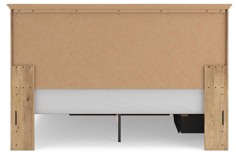 Makidern Tan King Panel Storage Bed from Ashley Furniture - Luna Furniture