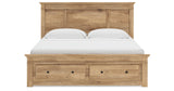 Makidern Tan King Panel Storage Bed from Ashley Furniture - Luna Furniture