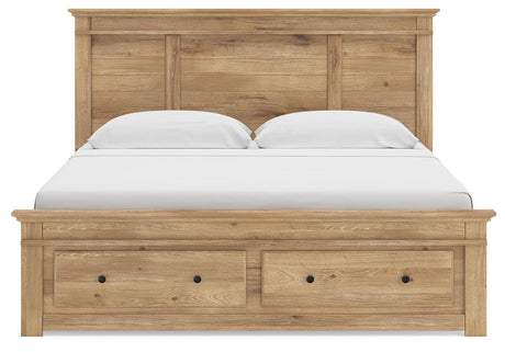 Makidern Tan King Panel Storage Bed from Ashley Furniture - Luna Furniture