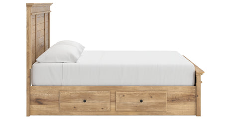 Makidern Tan King Panel Storage Bed from Ashley - Luna Furniture